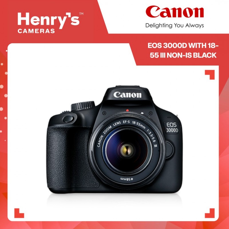 CANON EOS 3000D WITH 18-55 III NON-IS BLACK